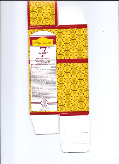 Goyescas 7 Syrups with Bee Honey 6 Oz. Carton 001.jpg Carton - Goyescas 7 Syrups with Bee Honey 6 Oz. Carton 001